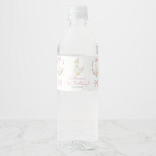 Etiqueta Para Botella De Agua Un Pato Tonto Rosa Cumpleaños