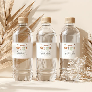 Etiqueta Para Botella De Agua Un pequeño cazador está en camino etiqueta de bote