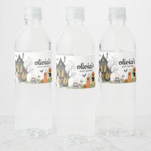 Etiqueta Para Botella De Agua Un pequeño novio embrujó Baby Shower de Halloween