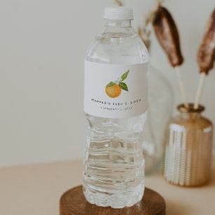 Etiqueta Para Botella De Agua Un poco curas Naranjas de Baby Shower