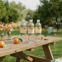 Etiqueta Para Botella De Agua Un poco cursi Baby Shower Naranja