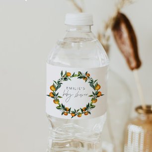 Etiqueta Para Botella De Agua Un poco cursi Naranja de cítricos Baby Shower
