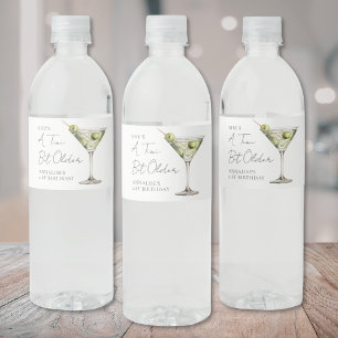 Etiqueta Para Botella De Agua Un poco más viejo Martini cumpleaños