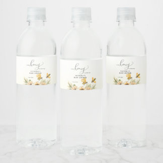 Etiqueta Para Botella De Agua Una pequeña abeja de miel está en camino Baby Show