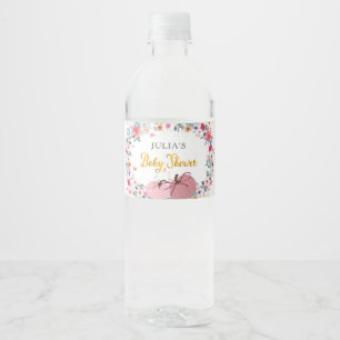 Etiqueta Para Botella De Agua Una pequeña corona de flores de calabaza Otoño en