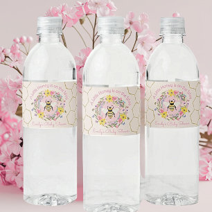 Etiqueta Para Botella De Agua Una pequeña miel está en camino Fiesta de Baby Sho