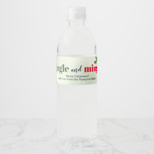 Etiqueta Para Botella De Agua Vacaciones de jingle y Navidades caseras