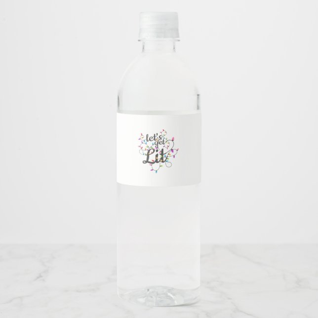 Etiqueta Para Botella De Agua Vamos a encender a los Navidades más brillantes Na (Anverso)