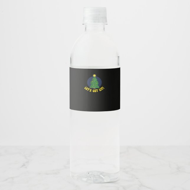Etiqueta Para Botella De Agua Vamos a encender - Clásico de Navidades divertidos (Anverso)