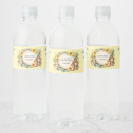 Etiqueta Para Botella De Agua Vegetación de girasol Woodland Baby Shower Favores