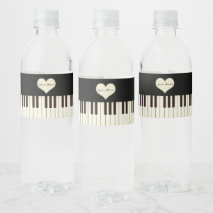 Etiqueta Para Botella De Agua Vela votiva de las teclas del piano