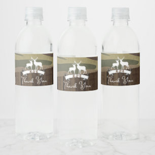 Etiqueta Para Botella De Agua Venado Occidental La Caza Se Ha Terminado De Boda