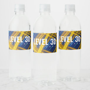 Etiqueta Para Botella De Agua Vibrante Caótico Neon Synthwave Luz Abstracta