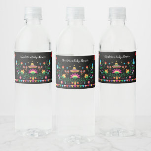 Etiqueta Para Botella De Agua Vibrante Fiesta Baby Shower Fiesta de Cumpleaños M
