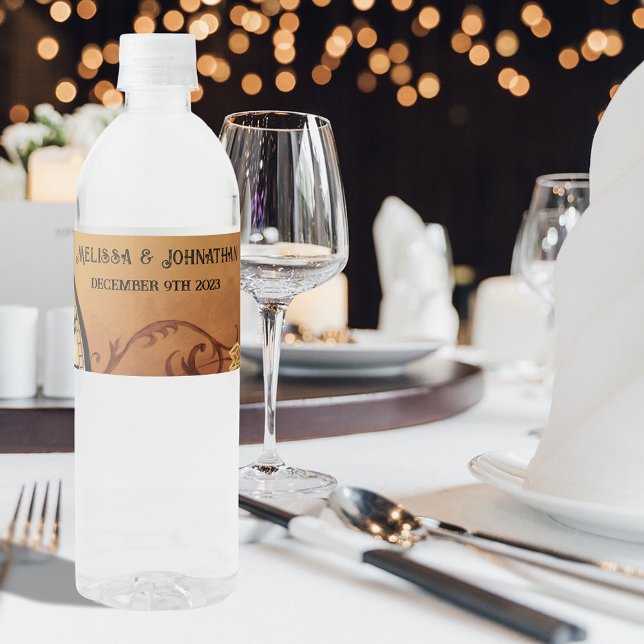 Etiqueta Para Botella De Agua Victorian Steampunk Elegance Boda (Subido por el creador)