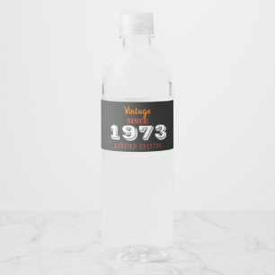 Etiqueta Para Botella De Agua Viñeta edición limitada de 1973 50º cumpleaños