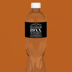 Etiqueta Para Botella De Agua Viñeta personalizada de edad avanzada a perfección