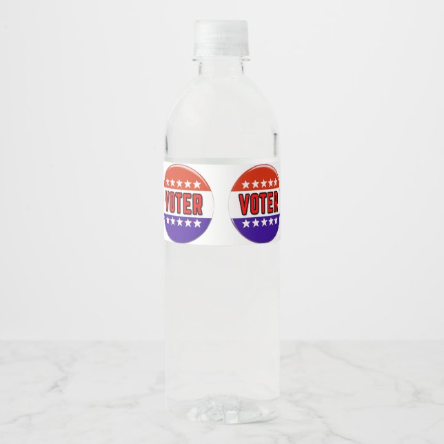 Etiqueta Para Botella De Agua Votante (Anverso)