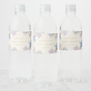 Etiqueta Para Botella De Agua Watercolor Iris Baby Shower