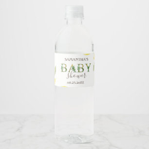 Etiqueta Para Botella De Agua Watercolor Lemons Baby Shower