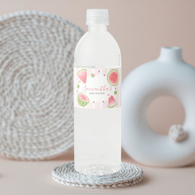 Etiqueta Para Botella De Agua Watermelon Baby Shower (Sweet Little Girl Watermelon Baby Shower Water Bottle Label
)