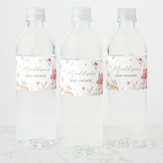Etiqueta Para Botella De Agua Whimsical Little Fairy Baby Shower (Botellas)