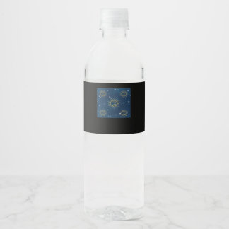 Etiqueta Para Botella De Agua Whimsigoth Night Sky Sun Moon Witchen Classic Desi