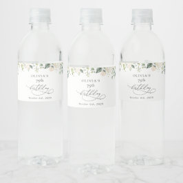 Etiqueta Para Botella De Agua White Flowers, Cream Flowers, Boho, Birthday