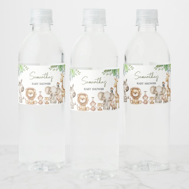 Etiqueta Para Botella De Agua Wild One Safari Baby Shower (Botellas)