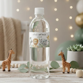 Etiqueta Para Botella De Agua Wild One Sweet Safari Jungle baby shower