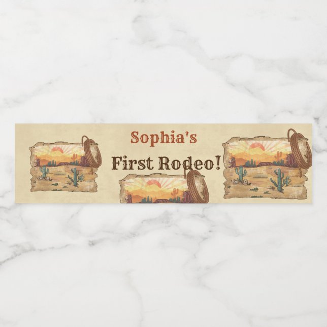 Etiqueta Para Botella De Agua Wild West Cowboy Birthday Party (Etiqueta única)