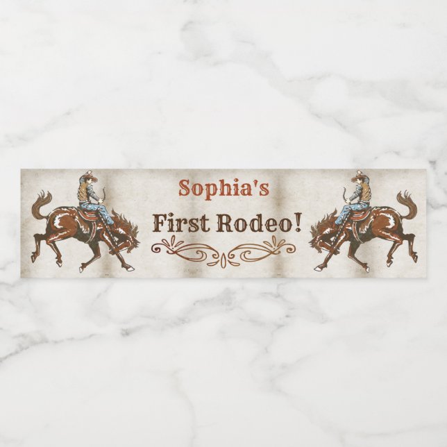 Etiqueta Para Botella De Agua Wild West Cowboy Birthday Party (Etiqueta única)