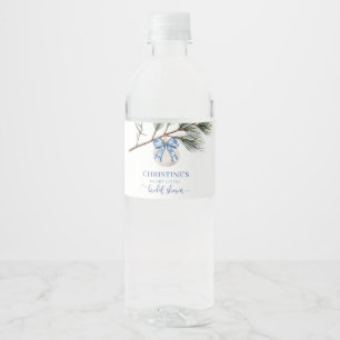 Etiqueta Para Botella De Agua Winter Chinoiserie Bow Bridal Shower Botella