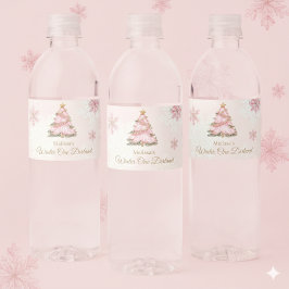 Etiqueta Para Botella De Agua Winter Onederland Girl 1st Birthday