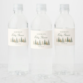 Etiqueta Para Botella De Agua Winter Woodland Baby Shower