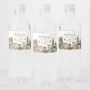 Etiqueta Para Botella De Agua Woodland Animals Adventure espera Baby Shower