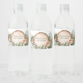 Etiqueta Para Botella De Agua Woodland Let the Adventure Begin Baby Shower