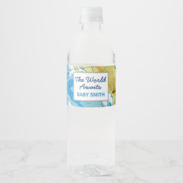 Etiqueta Para Botella De Agua World Awath Baby Shower Water Bottle Label