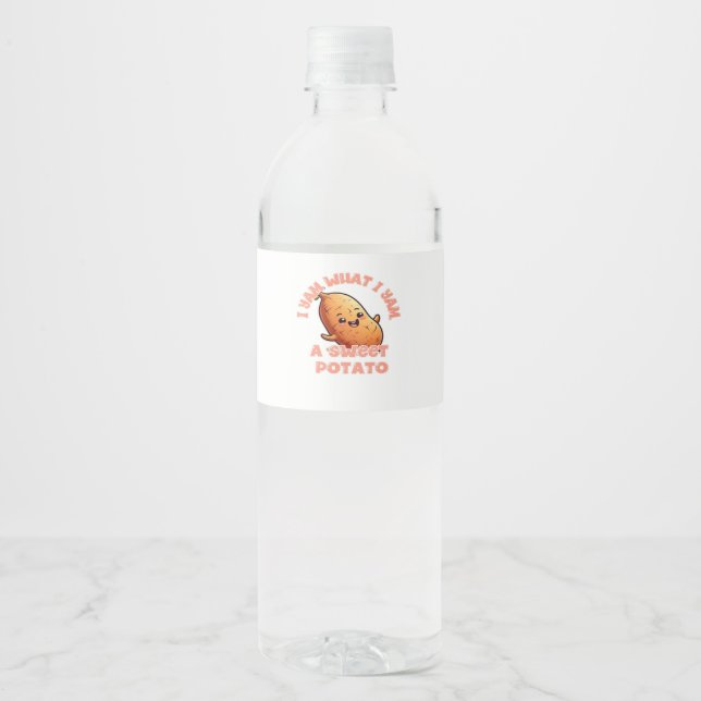 Etiqueta Para Botella De Agua Yo soy lo que soy, un dulce sabor de patata (Anverso)