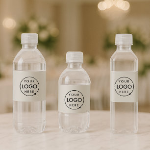 Etiqueta Para Botella De Agua Your Logo   Gray Silver Business Corporate Modern