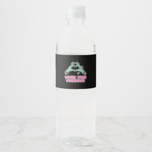 Etiqueta Para Botella De Agua Zombie Classic - Skeleton Heart And Hands