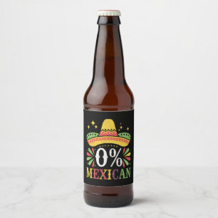 Etiqueta Para Botella De Cerveza 0% Mexicano Cero Por Ciento Divertido Cinco De May