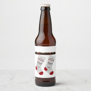 Etiqueta Para Botella De Cerveza 1er Navidad Casados 2025 Pareja Recién Casada