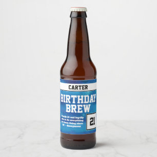 Etiqueta Para Botella De Cerveza 21ro Brew feliz del cumpleaños