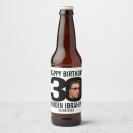 Etiqueta Para Botella De Cerveza 30.ª etiqueta con el nombre de la foto del persona