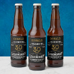 Etiqueta Para Botella De Cerveza 30.º cumpleaños Black Gold Legendary Funny<br><div class="desc">Una etiqueta personalizada y elegante de botella de cerveza de 30 años que es fácil de personalizar para esa fiesta especial de cumpleaños.</div>