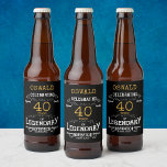 Etiqueta Para Botella De Cerveza 40.º cumpleaños Black Gold Legendary Funny<br><div class="desc">Una etiqueta personalizada y elegante de botella de cerveza de 40 años que es fácil de personalizar para esa fiesta especial de cumpleaños.</div>