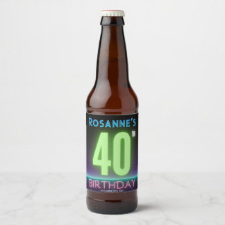 Etiqueta Para Botella De Cerveza 40.º Fiesta de cumpleaños 80 Personalizado de Rótu