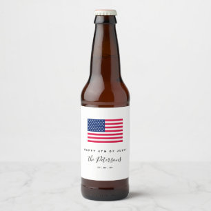 Etiqueta Para Botella De Cerveza 4 De Julio Fiesta BBQ