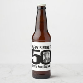 Etiqueta Para Botella De Cerveza 50.ª etiqueta con el nombre de la foto del persona